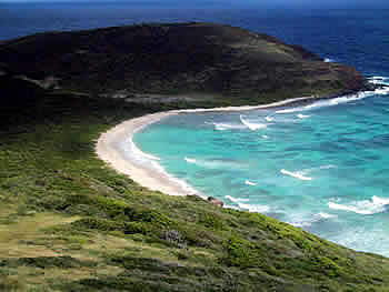 Culebrita -view of eastern beach from the lighthouse