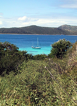 Lady Helen at anchor in Culebrita Culebrita